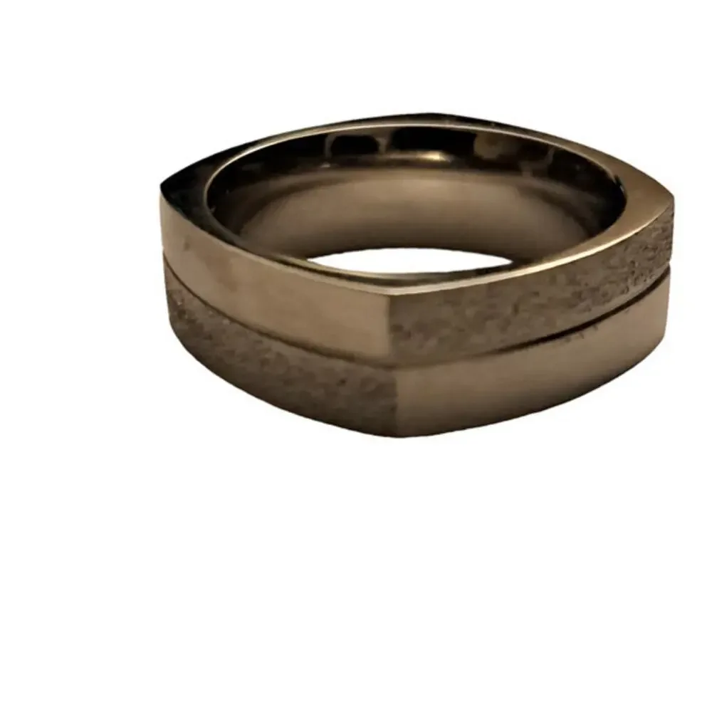 men's women's 316L stainless steel silver toned ring band size 9